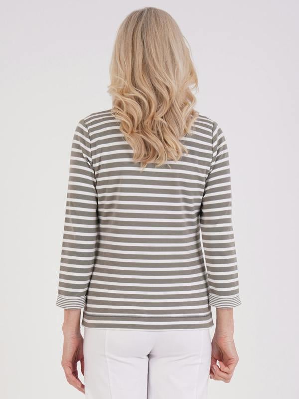 TIGI Stripe And Patch Pocket Top