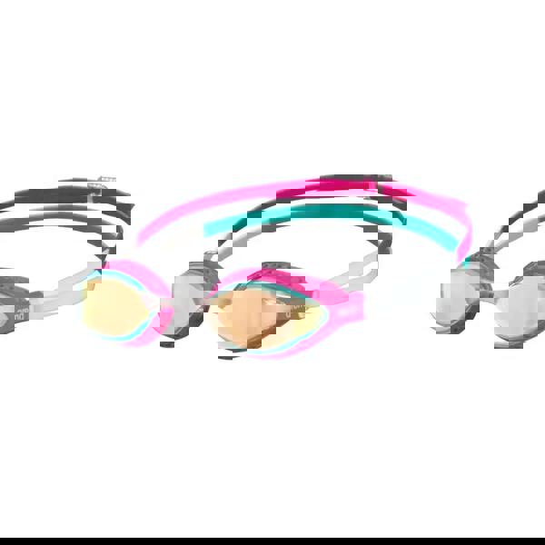 Pink and teal Arena Airspeed mirror swim goggles with mirrored lenses