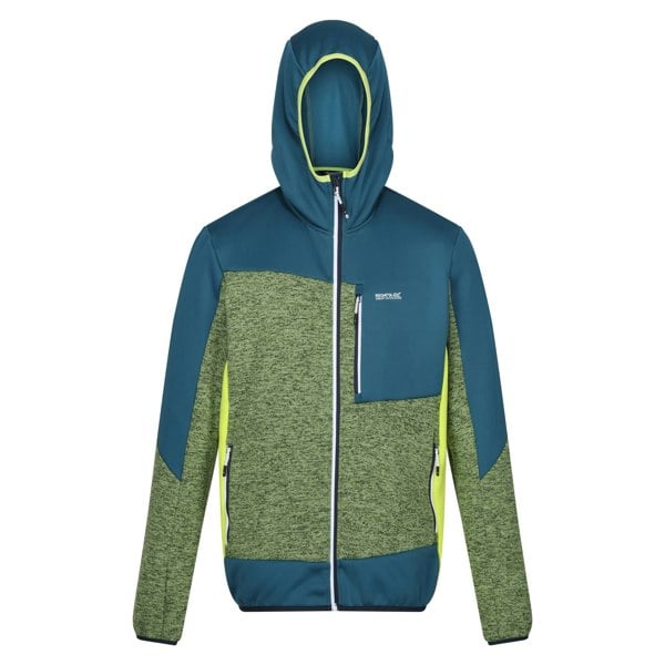 Regatta Mens Cadford VI Marl Hooded Fleece Jacket - Piquant Green / Moroccan Blue