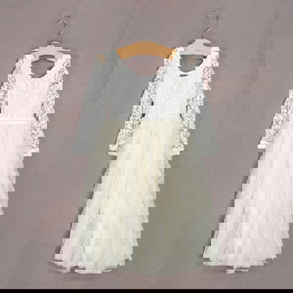 Long lace sleeve dress