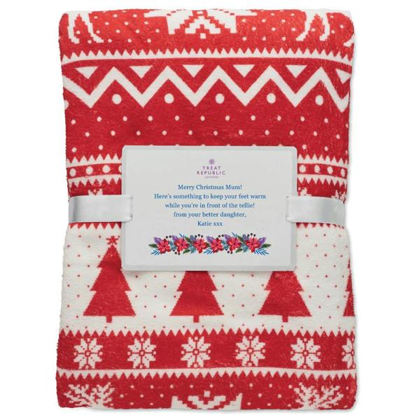 Personalised Festive Fleece Blanket - close-up detail