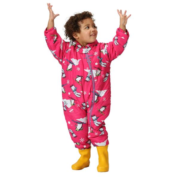 Dare 2B Baby Bambino II Snow Animals Waterproof Snowsuit - Pure Pink - 