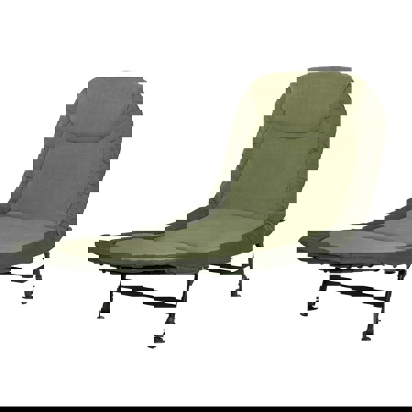 Adjustable Fleece Camping & Fishing Bedchair - Built-In Pillow & Levelling Feet - LoopsDirect