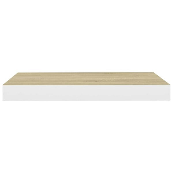 Berkfield Floating Wall Shelves 4 pcs Oak and White 40x23x3.8 cm MDF
