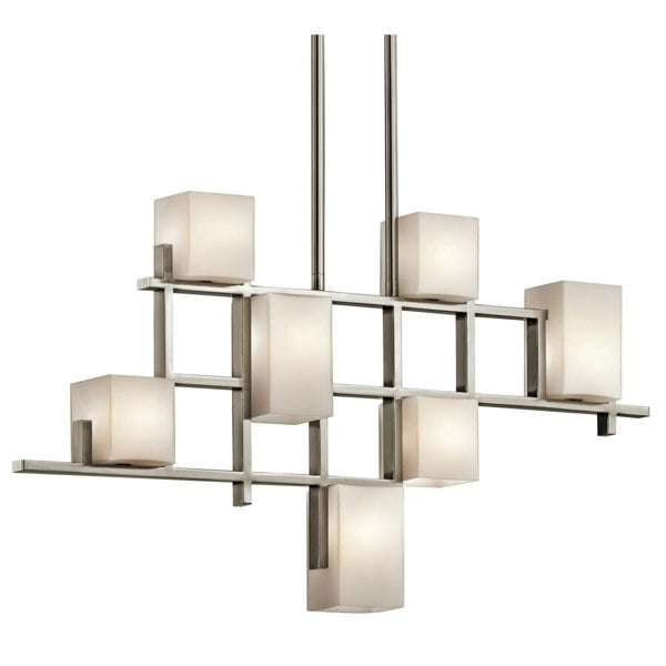 7 Bulb Chandelier Hanging Pendant LIght Classic Pewter LED G9 3.5W Bulb Loops