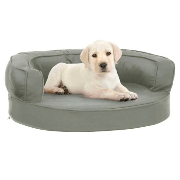 Berkfield Ergonomic Dog Bed Mattress 60x42 cm Linen Look Grey