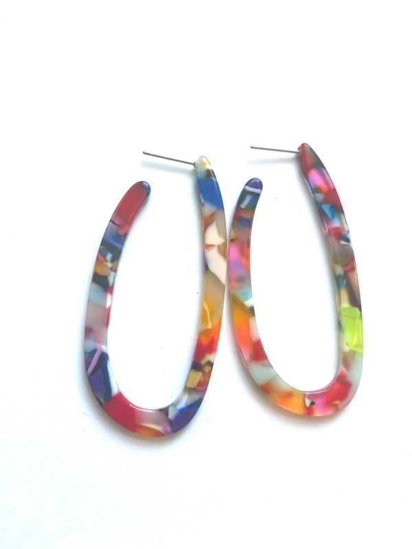 One Of A Kind Club Multicoloured long hoop earrings