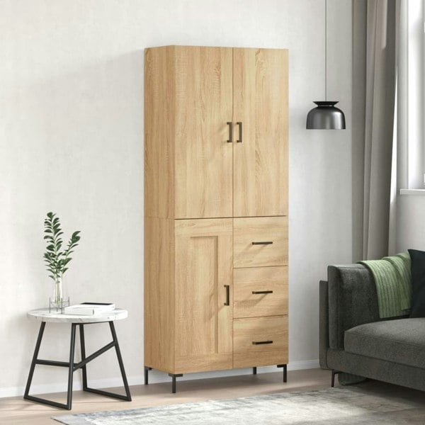Berkfield Highboard Sonoma Oak 69.5x34x180 cm Engineered Wood