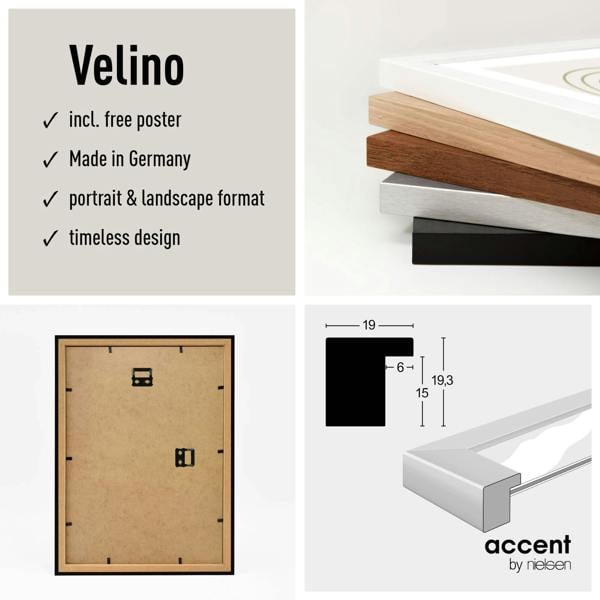 Nielsen accent by nielsen Velino Black Picture Frame with Glass Front and Abstract Poster Print