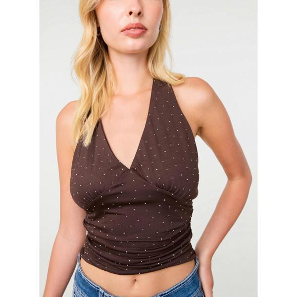 Pink Vanilla Diamante Slinky Halter Top
