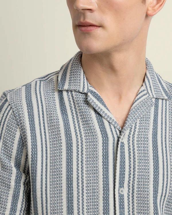 Larsson & Co Olsen - Waffle Stripe Short Sleeve Shirt