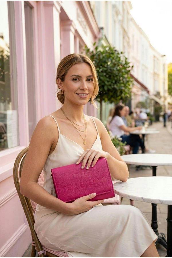 ikrush Constance Pebbled Faux Leather Text Bag