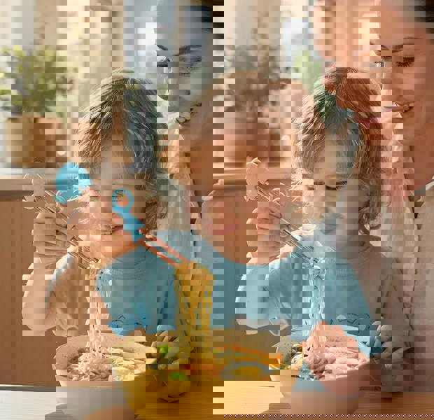 Anygleam Chop Stick Blue Elephant 1 Pair Reusable Red Rainbow Stainless Steel Cartoon for Kids and Children Kitchen Accessories