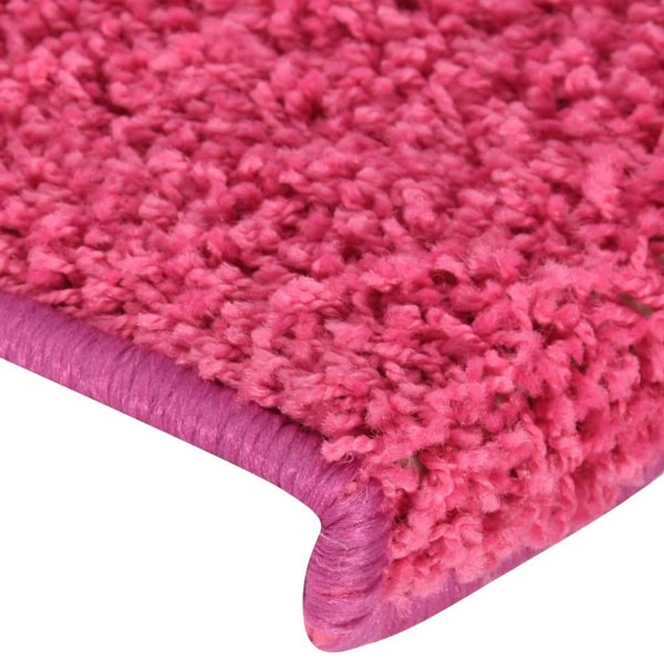 Berkfield Carpet Stair Treads 15 pcs 65x21x4 cm Pink