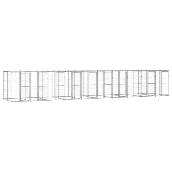 Berkfield Outdoor Dog Kennel Galvanised Steel with Roof 24.2 m2