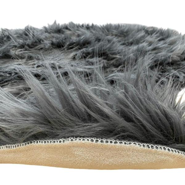 Faux Rabbit Fur Rug Dark Grey 60x90cm