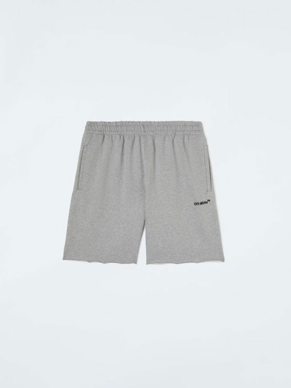 Off-White Helvetica Logo Sweat Shorts - Grey