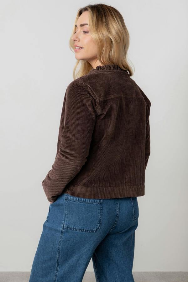 Lily & Me Rene Stretch Jumbo Cord Jacket Chocolate