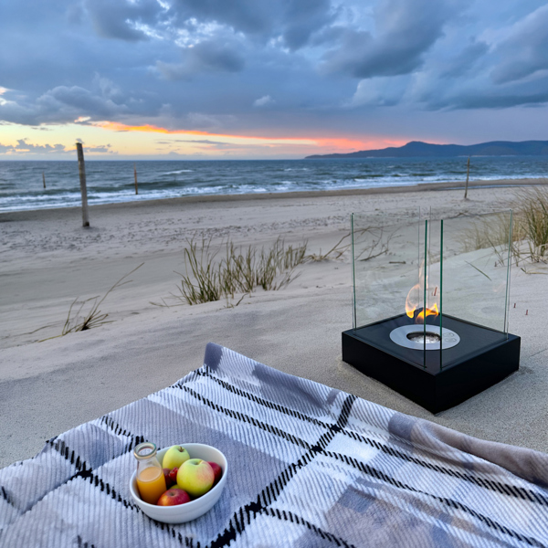 BIOFireplacesGMT Freestanding Bio Fireplace Black Matt – Sunset Garden Mini Ventless