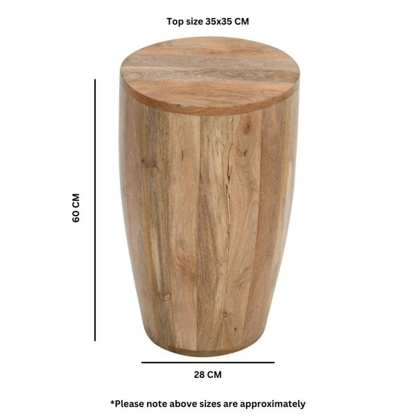 IH Design Valor Mango Wooden Drum Side Table