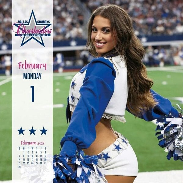 NFL Dallas Cowboys Cheerleaders Sideline Desk Calendar 2027, Desk Calendars, Day To View, Sports, Gift