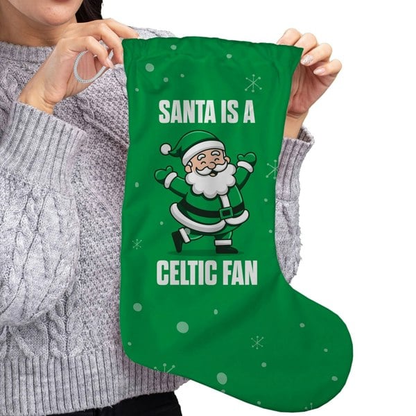 BritishmadeGifts Santa is a Celtic Football Fan - Christmas Stocking