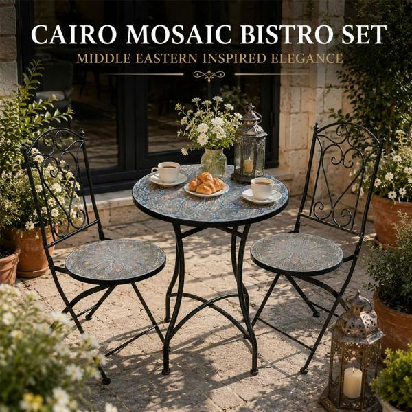 60cm Cairo Mosaic Bistro Set image 6