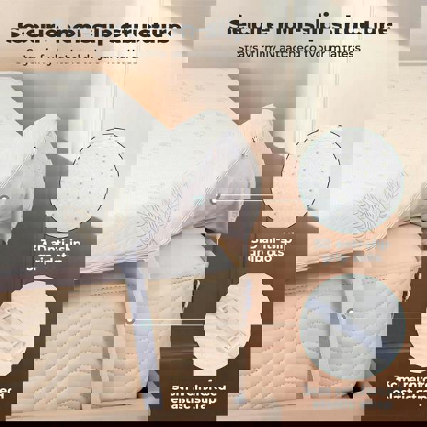 Lavio Mattress Topper Memory Foam Double Dual Layer Pressure Relief Anti Slip