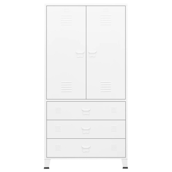Berkfield Industrial Wardrobe White 90x50x180 cm Metal