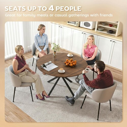 HOMCOM 120 cm Dining Table for 4, Industrial Kitchen Table with Steel Legs