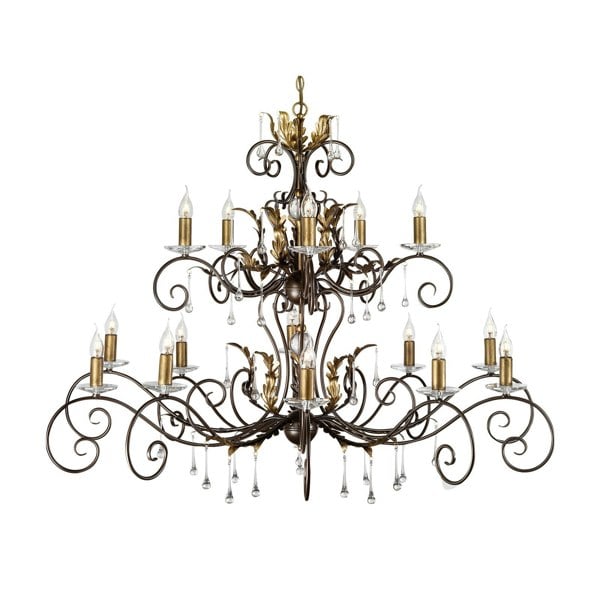 15 Bulb Handmade Chandelier Hanging Pendant LIght Bronze LED E14 60W Bulb Loops