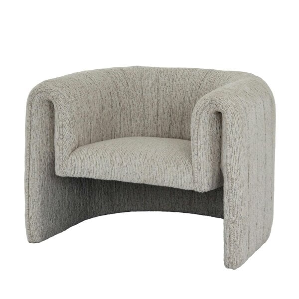 Wyld Haus Mirmande Soft Grey Minimalist Curved Accent Armchair