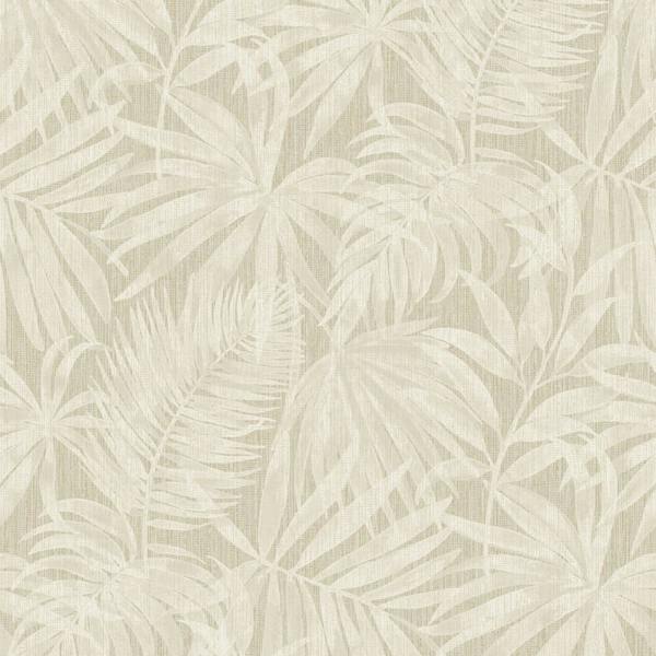 Grandeco Boutique Tropical Palm Leaf PVC-free Eco Wallpaper, Beige