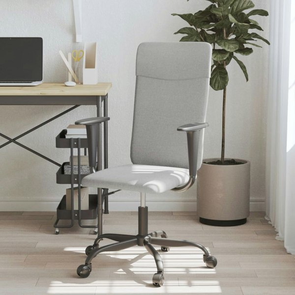 Berkfield Office Chair Light Grey Fabric
