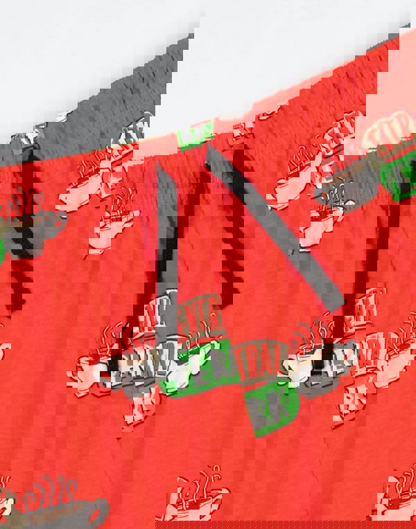 Friends Womens Grey Logo Short Sleeve Long Leg Pyjama Set