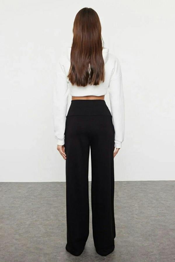 WOVCOR Slim Extra High Waist Wide Leg Trousers
