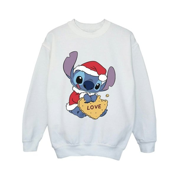 Disney Boys Lilo And Stitch Christmas Love Biscuit Sweatshirt - White