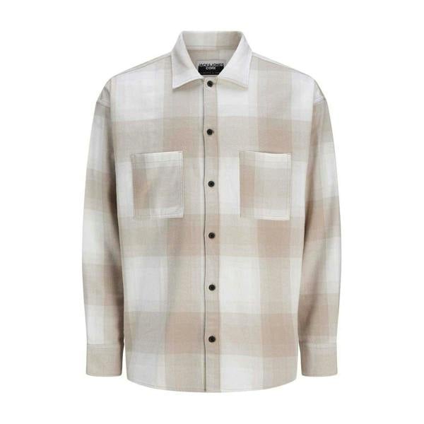 Jack And Jones Mens Darren Regular Long-Sleeved Shirt - Cloud Dancer - 