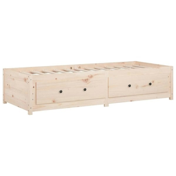 Berkfield Day Bed 75x190 cm Small Single Solid Wood Pine