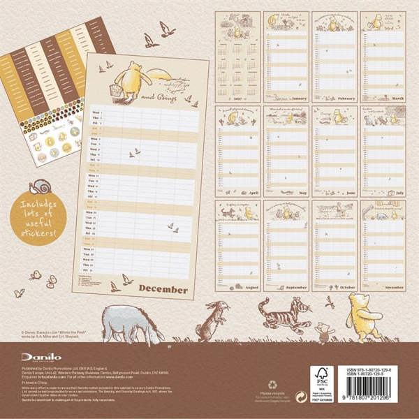 Disney, Winnie The Pooh Classic Family Planner 2027, Family Planners, Month To View, Entertainment, Gift
