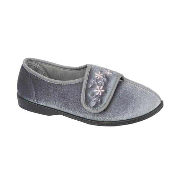 Jo & Joe VERONICA Touch Fasten Slippers   in  Grey