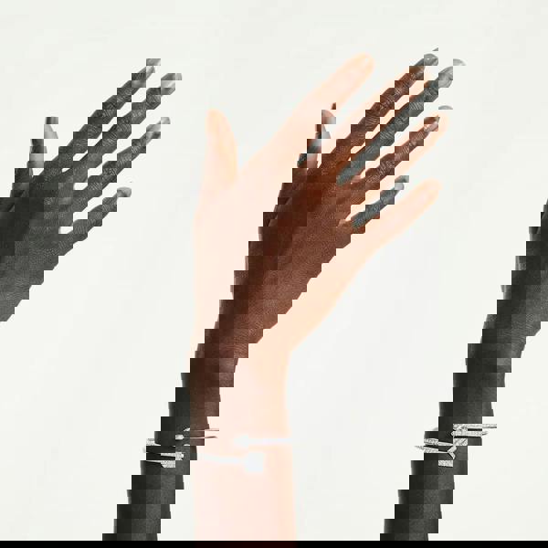 Swarovski Idyllia Rhodium Plated Silver Arrow Bangle 5737264 (M)