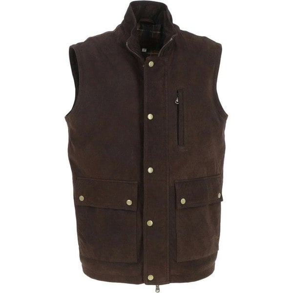 Fenland Mens Nubuck Leather Gilet: OWEN