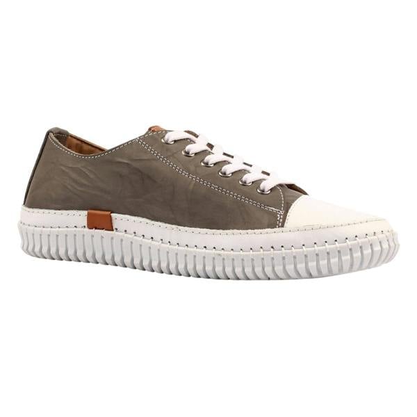 Lunar Womens Truffle II Leather Plimsolls - Grey