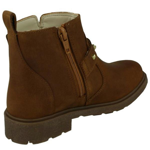 Clarks Girls Clarks Zip Fastened Ankle Boots With Studded Strap Astrol Trim K