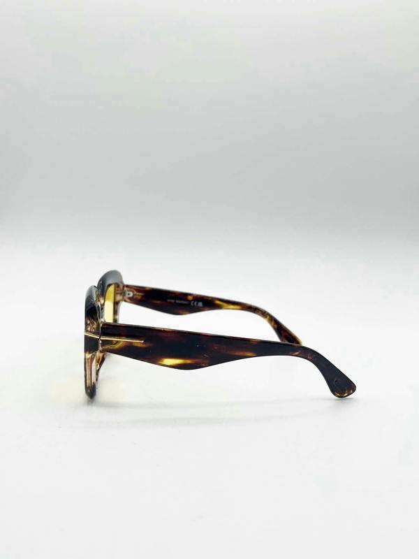 Bold Square Sunglasses in Leopard Yellow - svnx