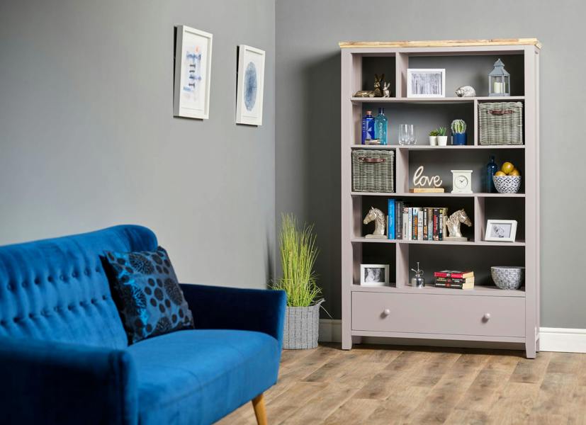 Statement Furniture Florence Room Divider Shelving Storage with Drawer, Fully Assembled