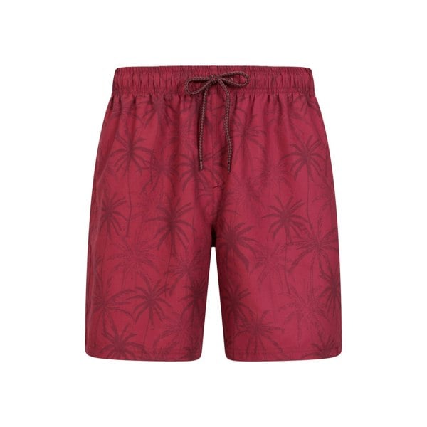 Mountain Warehouse Mens Palm Leaf Swim Shorts - Burgundy
