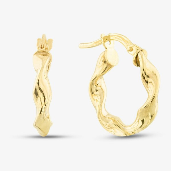 T. H. Baker 9ct Yellow Gold 17mm Twist Creole Earrings 1.52.7459