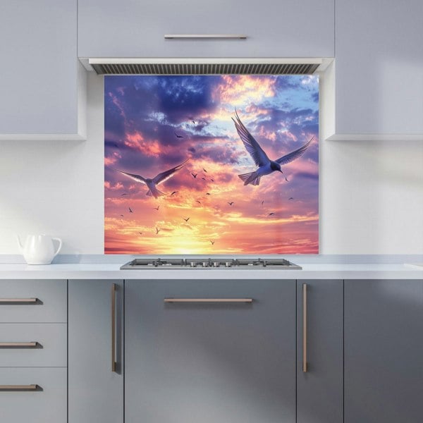Warren Reed - Designer Dawn Flight: Swallows at Sunrise Kitchen Splashback